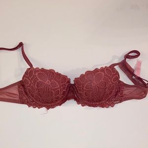 Victoria's secret PINK 32a push-up lace mauve pink bra